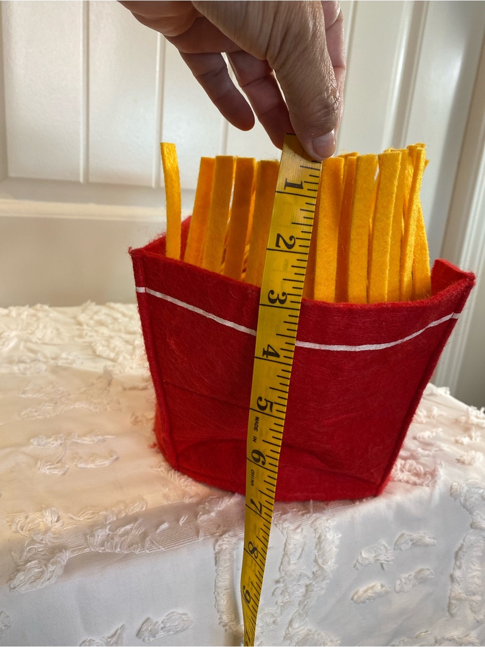 Red Felt Fry Hat with Yellow Fringe - Picture 11 of 12